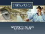 Optimizing Your Help Desk: Summary Document - slide 1