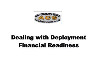 Dealing with Deployment Financial Readiness