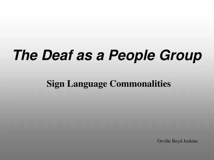 the deaf as a people group