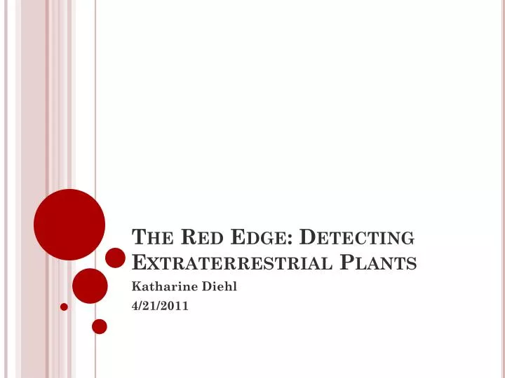 the red edge detecting extraterrestrial plants