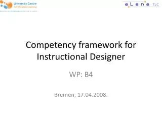 Competency framework for Instructional Designer