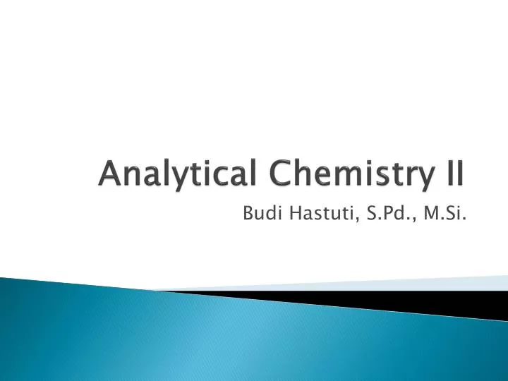 analytical chemistry ii