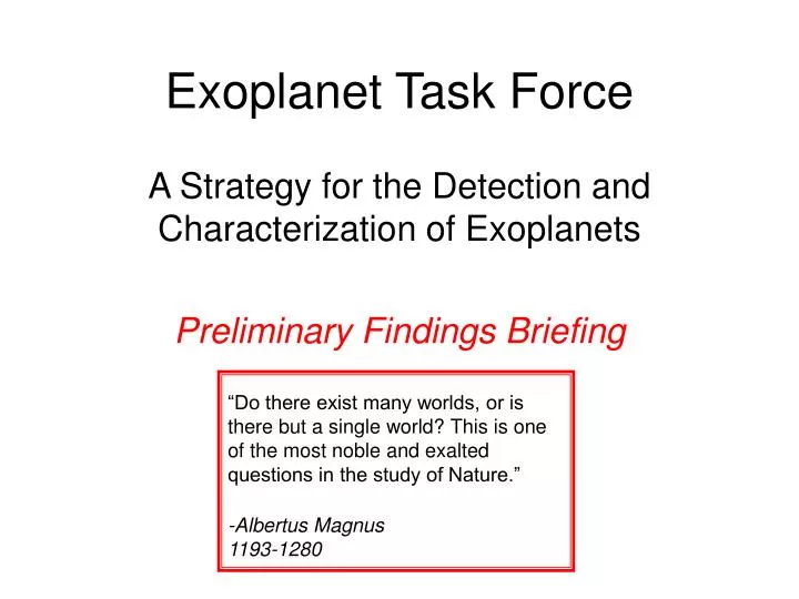 exoplanet task force