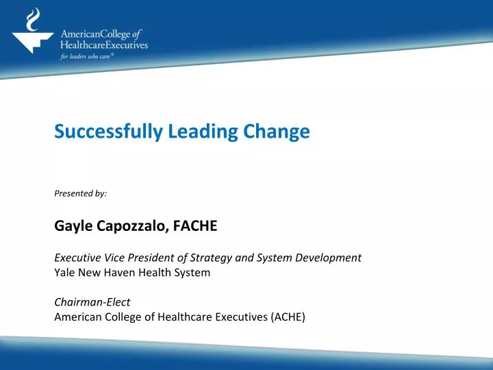 successfully leading change