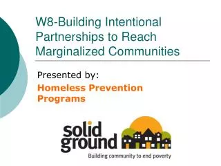 W8-Building Intentional Partnerships to Reach Marginalized Communities
