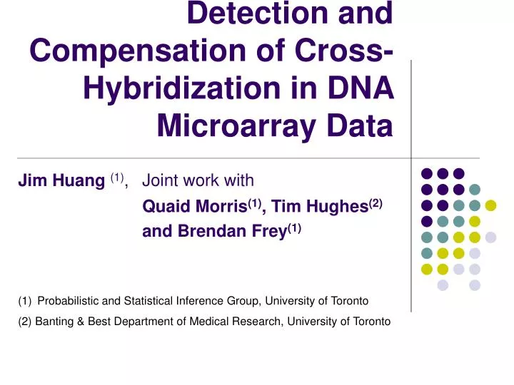 detection and compensation of cross hybridization in dna microarray data