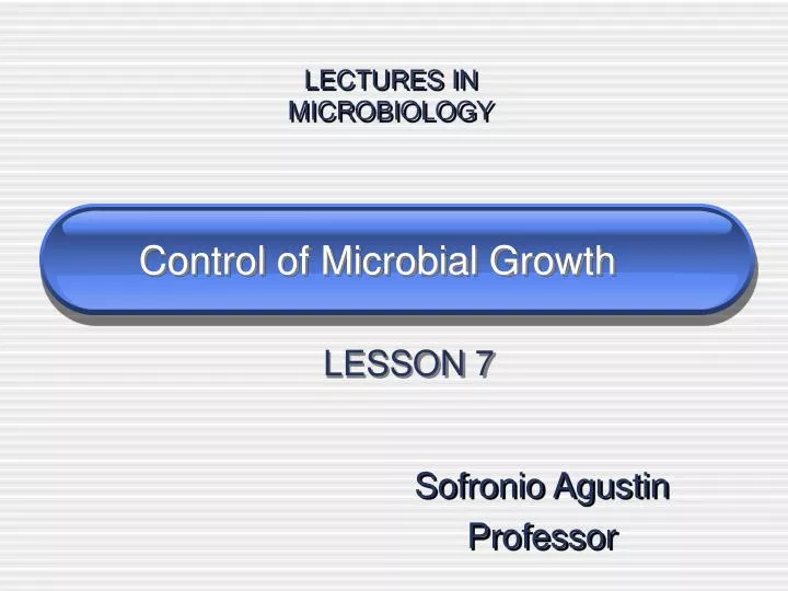 control of microbial growth