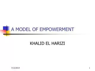 A MODEL OF EMPOWERMENT