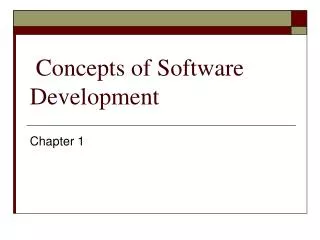 Concepts of Software Development