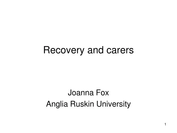 recovery and carers