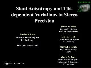 Slant Anisotropy and Tilt-dependent Variations in Stereo Precision