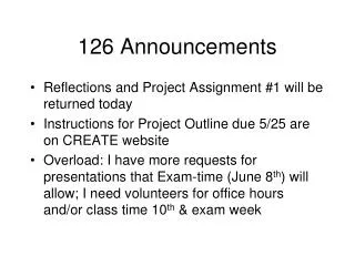 126 Announcements