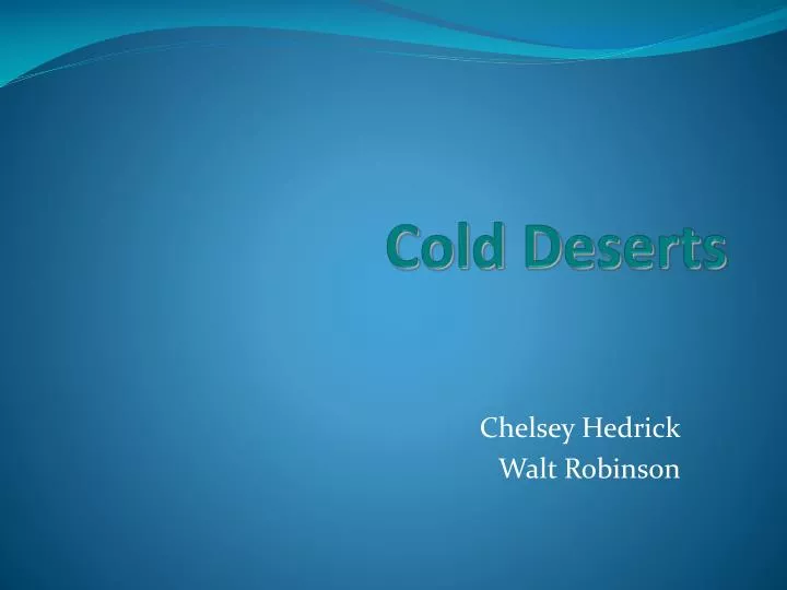cold deserts