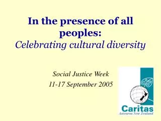 In the presence of all peoples: Celebrating cultural diversity