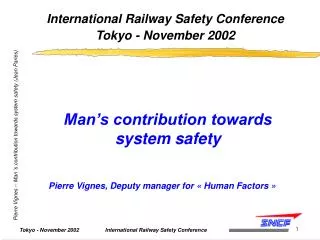 International Railway Safety Conference Tokyo - November 2002