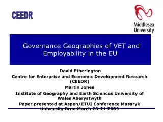 Governance Geographies of VET and Employability in the EU