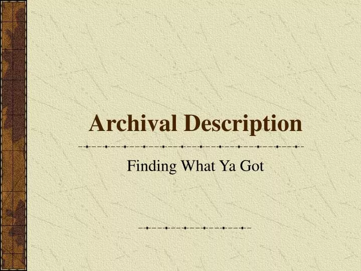 archival description