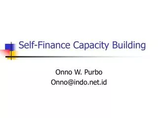 Self-Finance Capacity Building