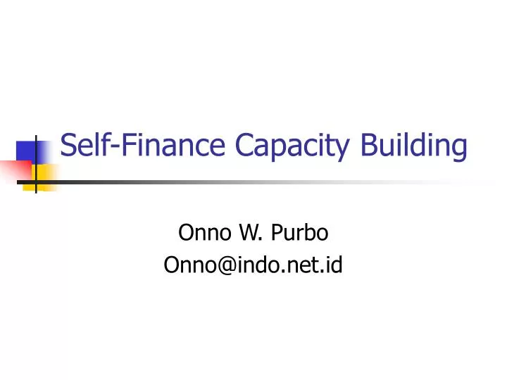 self finance capacity building