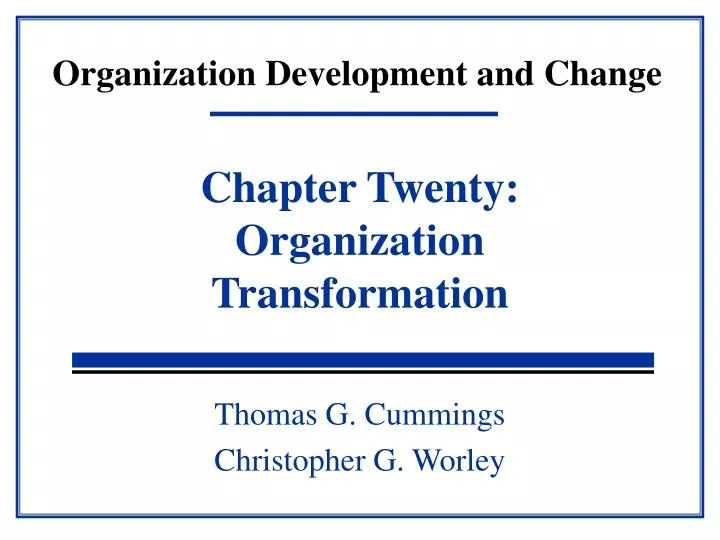 organization development and change