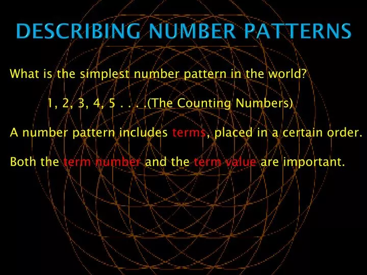 describing number patterns