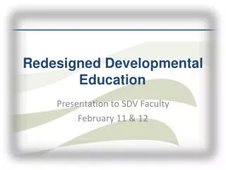 Redesigned Developmental Education