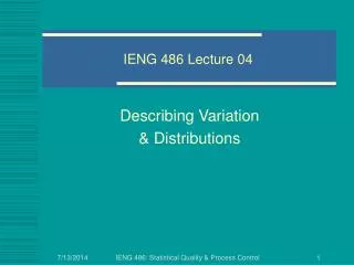 IENG 486 Lecture 04