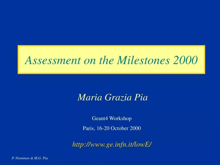 assessment on the milestones 2000