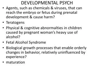 DEVELOPMENTAL PSYCH