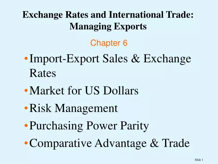 exchange rates and international trade managing exports
