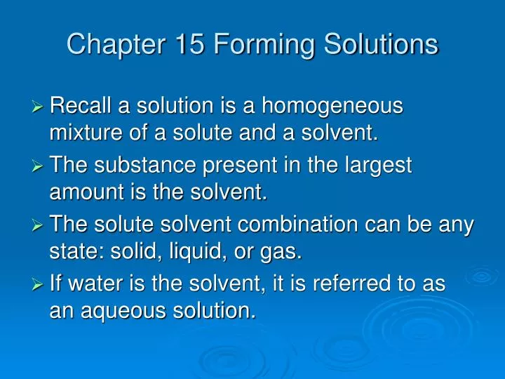 chapter 15 forming solutions