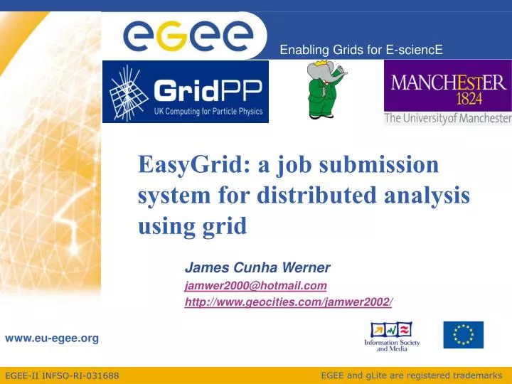 easygrid a job submission system for distributed analysis using grid