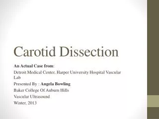 Carotid Dissection