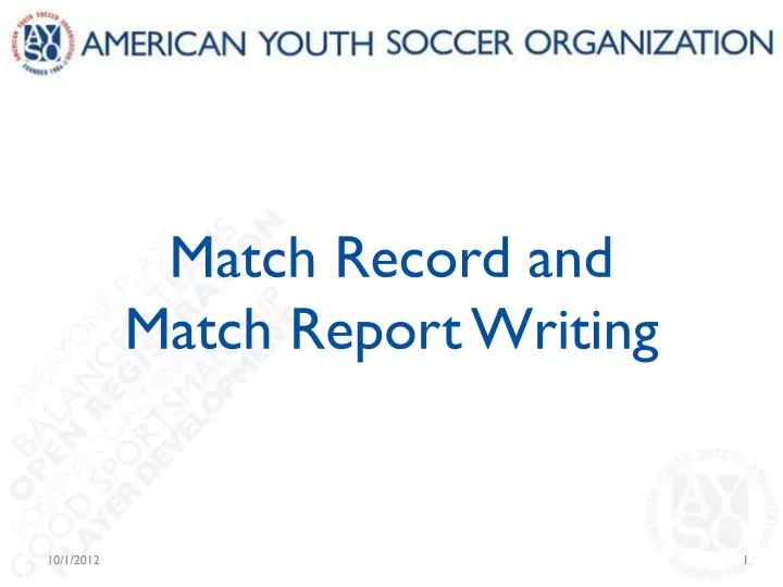 match record and match report writing