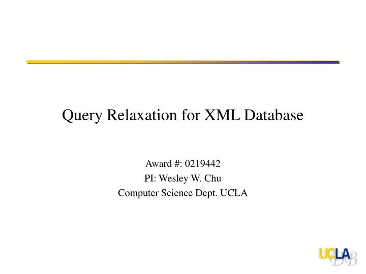 query relaxation for xml database