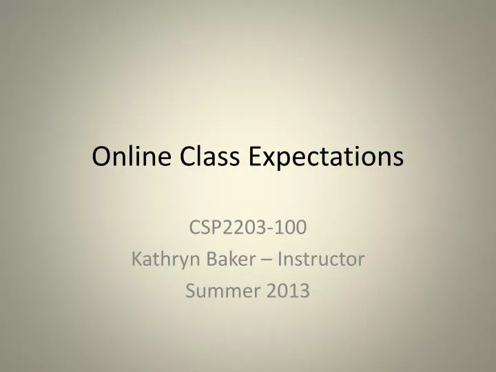 online class expectations