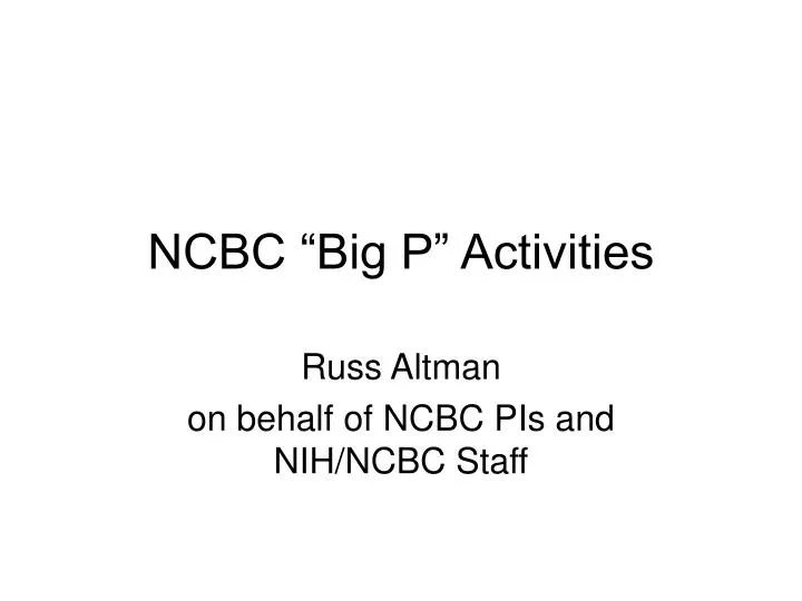 ncbc big p activities