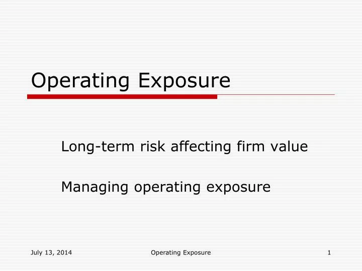 operating exposure