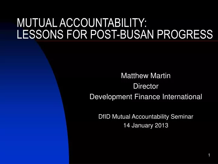 mutual accountability lessons for post busan progress