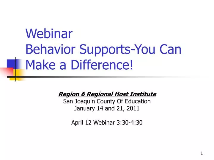 webinar behavior supports you can make a difference