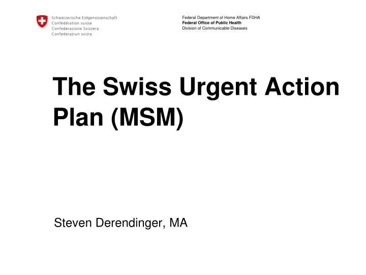 the swiss urgent action plan msm