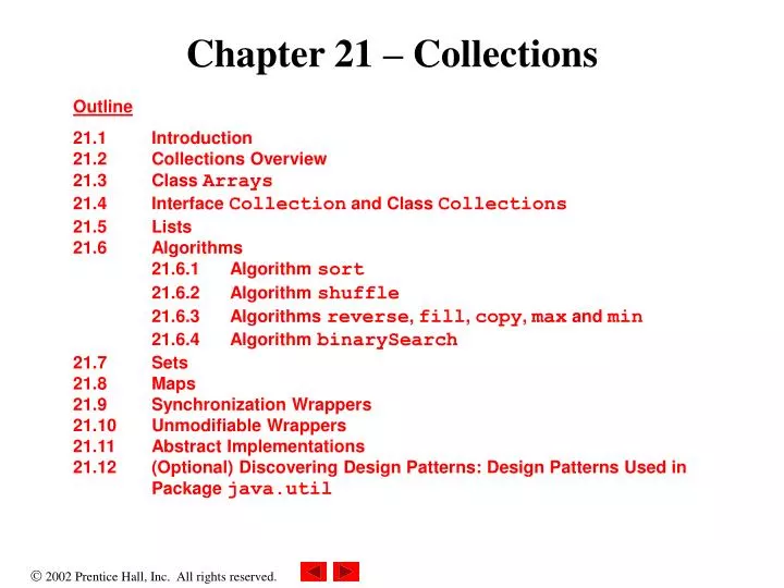 chapter 21 collections