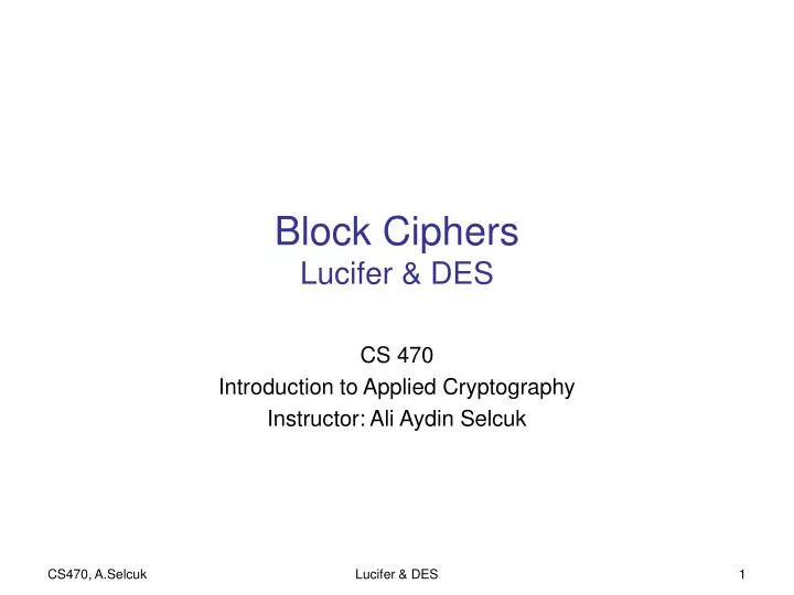 block ciphers lucifer des