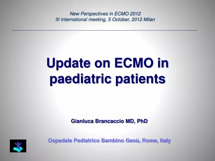 update on ecmo in paediatric patients