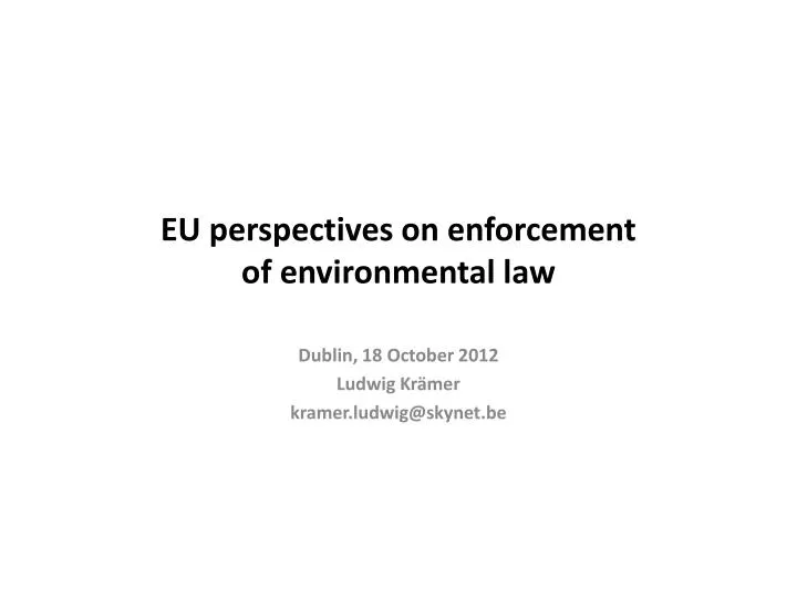 eu perspectives on enforcement of environmental law