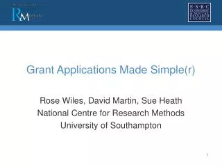 Grant Applications Made Simple(r)