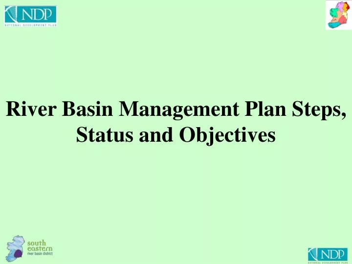 river basin management plan steps status and objectives