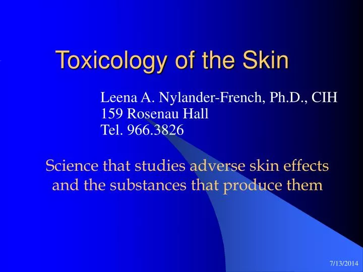 toxicology of the skin