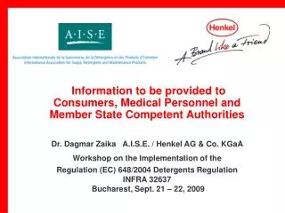 Information to be provided to Consumers, Medical Personnel and Member State Competent Authorities