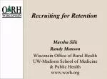 Effective Strategies for Recruiting and Retaining Rural Primary Care Providers - slide 1